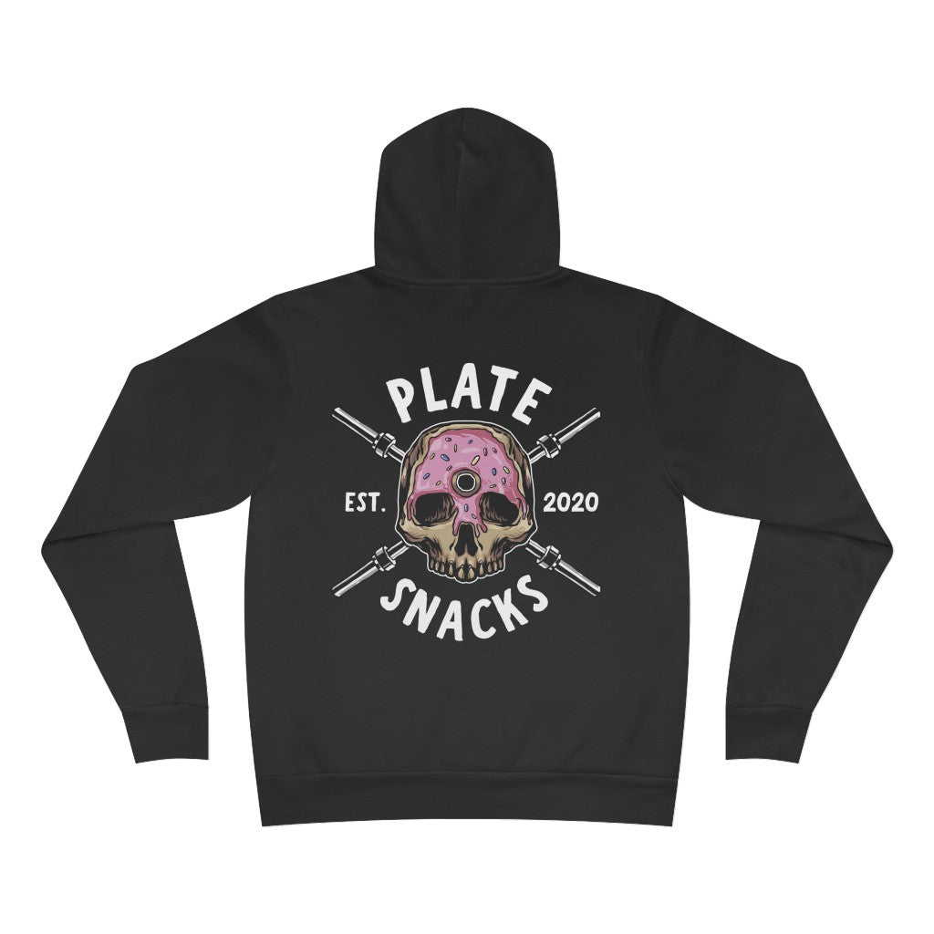 Donut Skull Fleece Pullover Hoodie (Chest Logo)