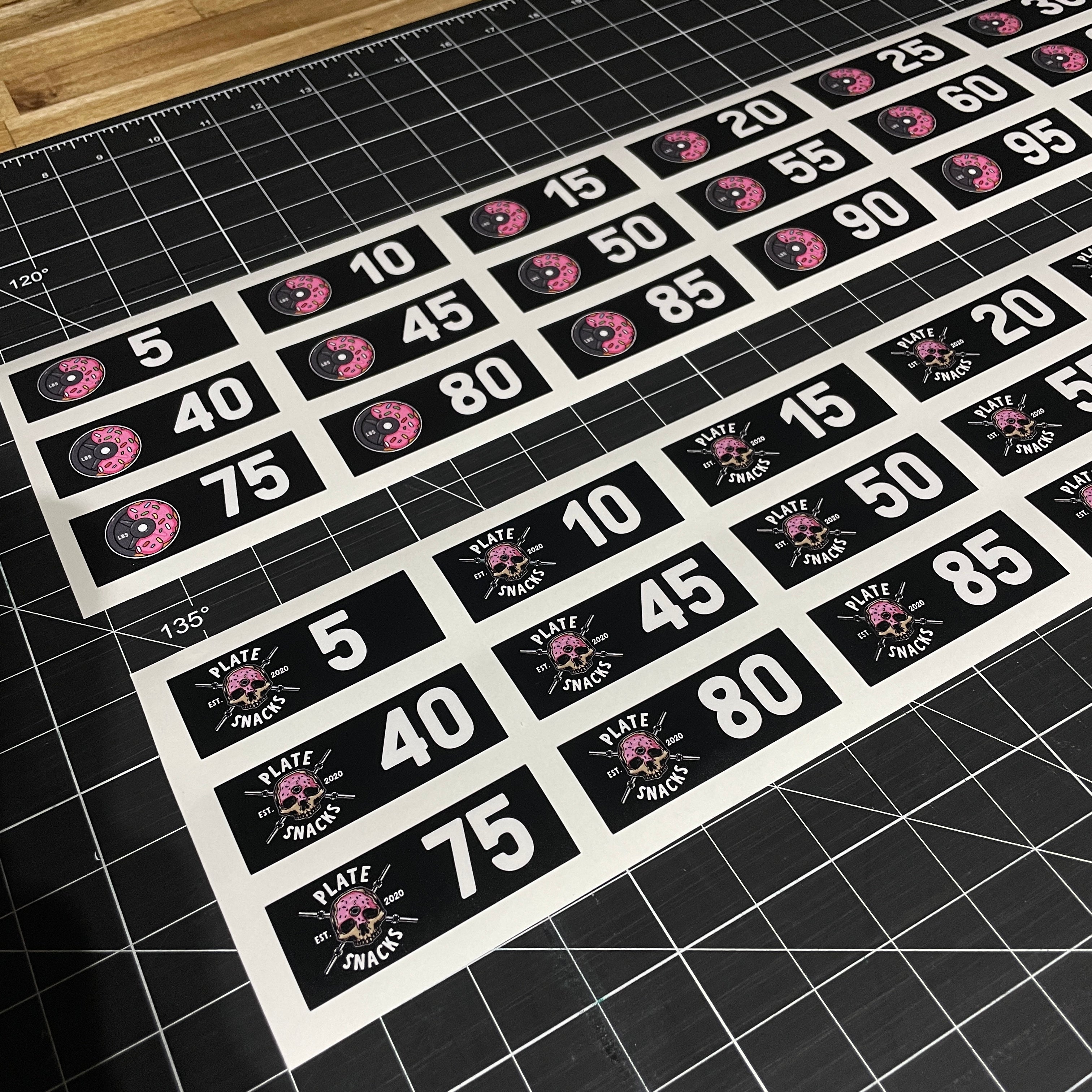Dumbell Rack Number Stickers