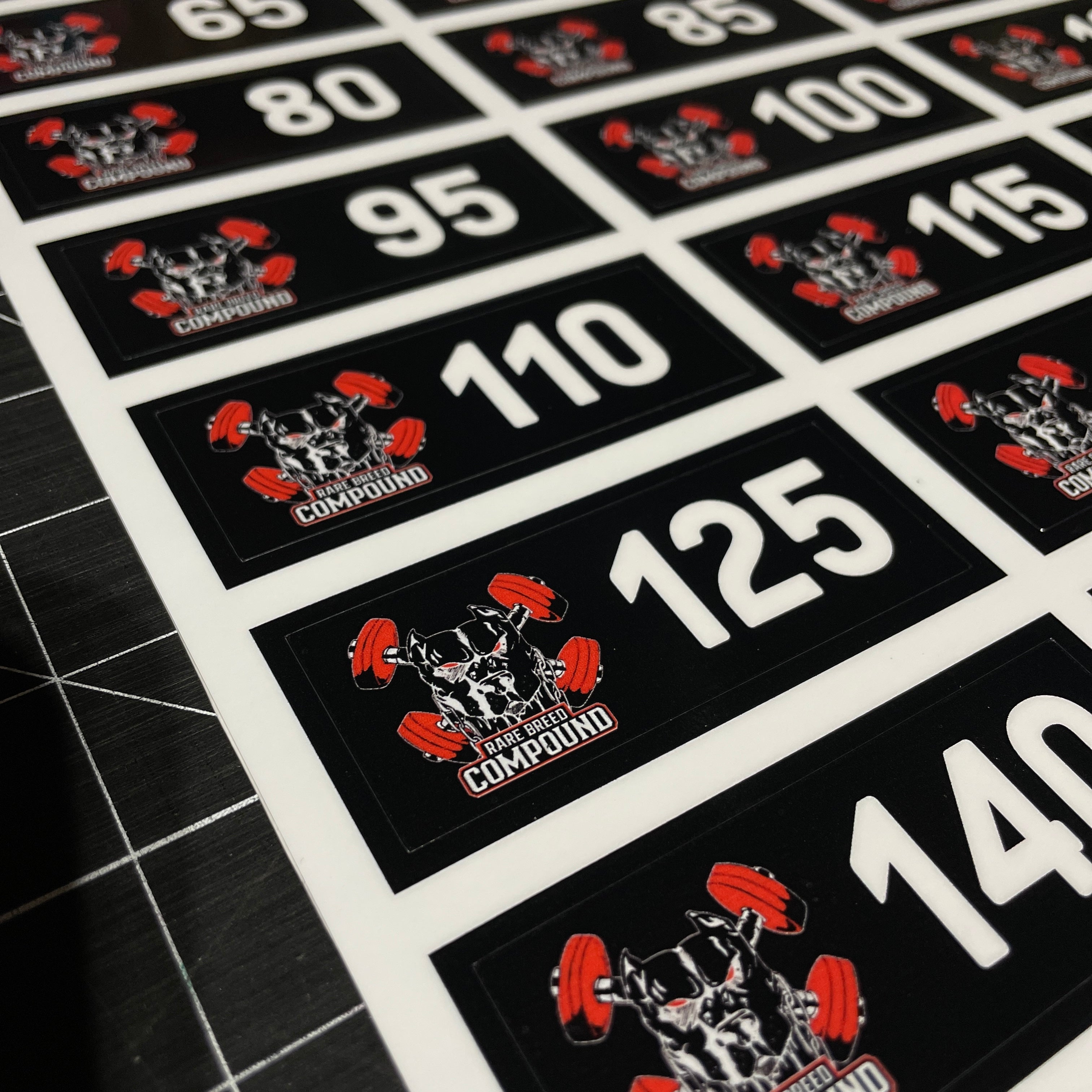Dumbell Rack Number Stickers