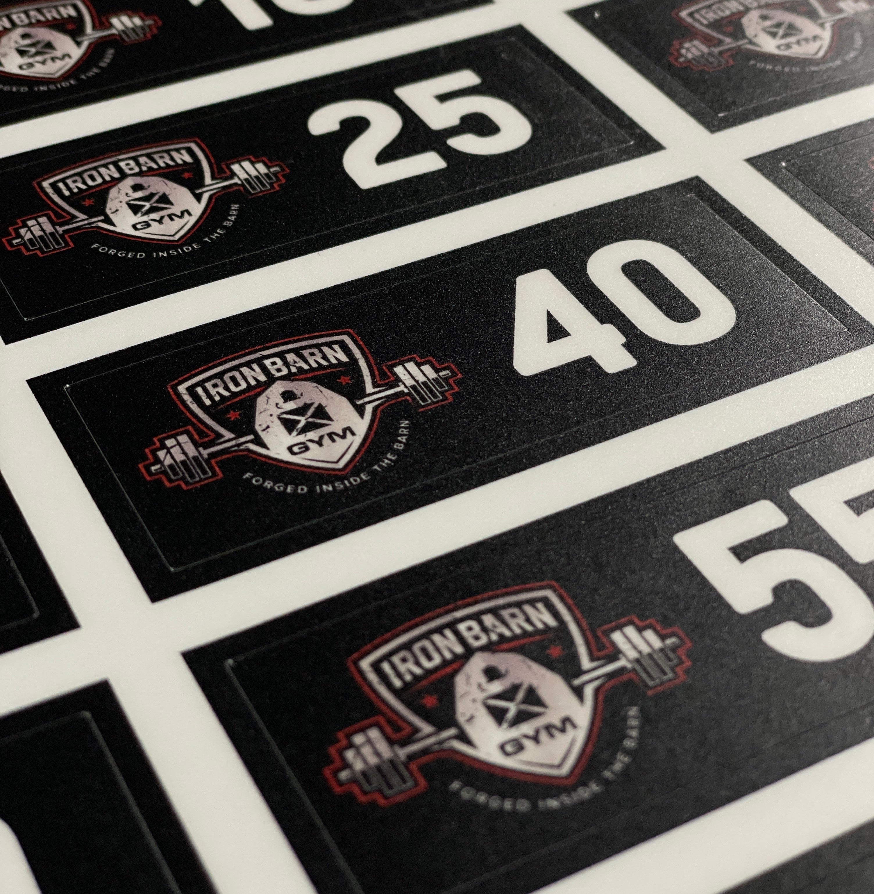 Dumbell Rack Number Stickers