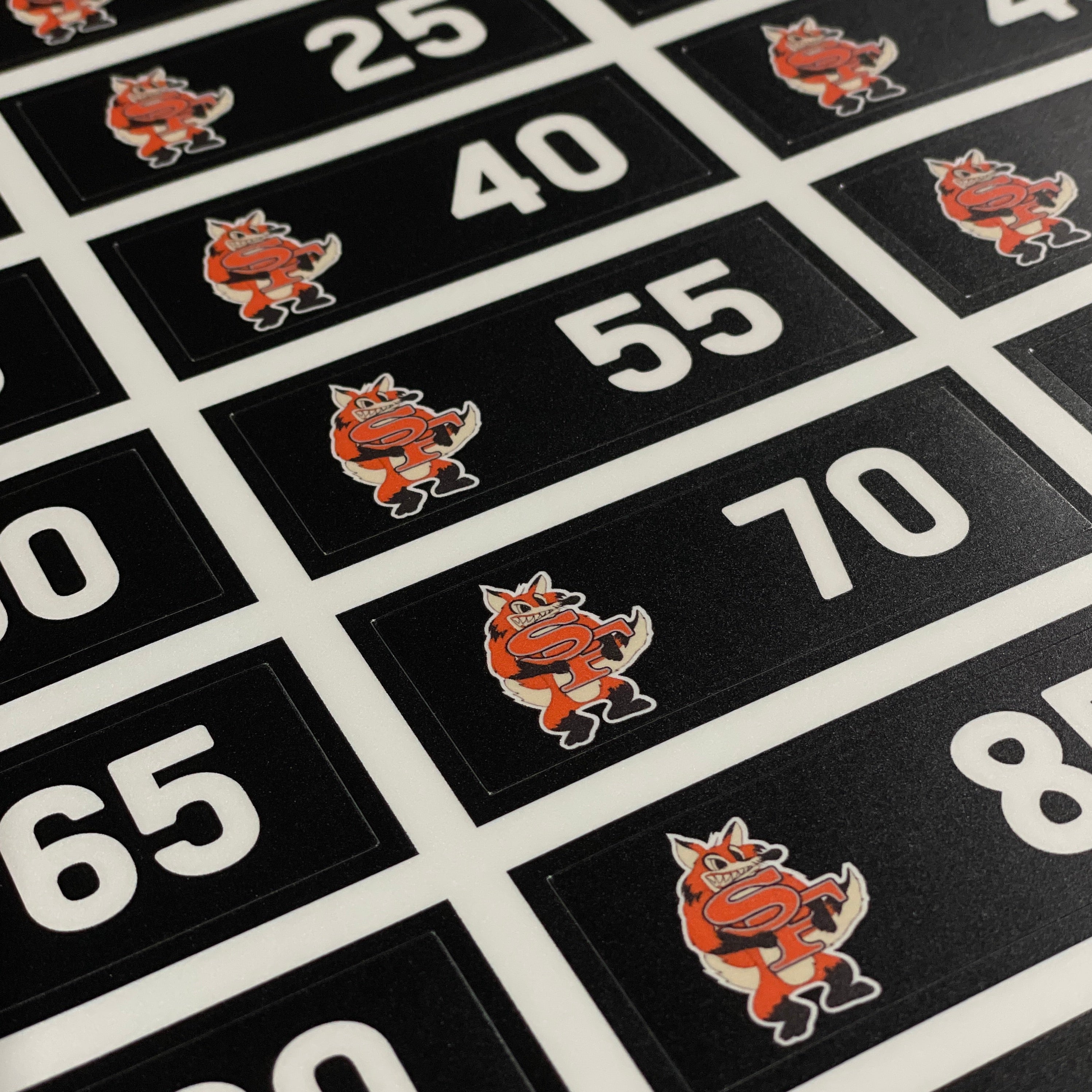 Dumbell Rack Number Stickers