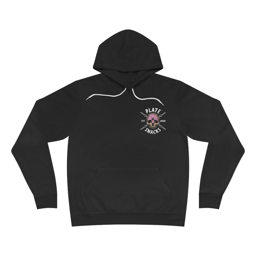 Donut Skull Fleece Pullover Hoodie (Chest Logo)